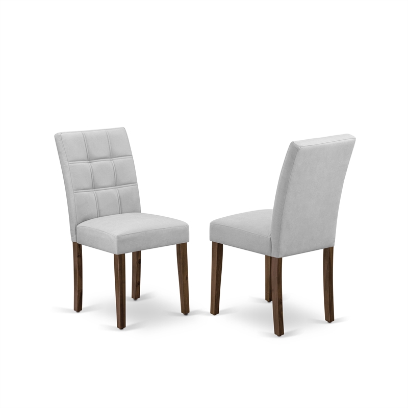 Pemberly Row 5-Piece Dining Set in Antique Walnut with Light Gray Seats