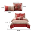 Pemberly Row 8-Piece King Comforter with Geometric Embroidery in Orange