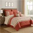Pemberly Row 8-Piece King Comforter with Geometric Embroidery in Orange