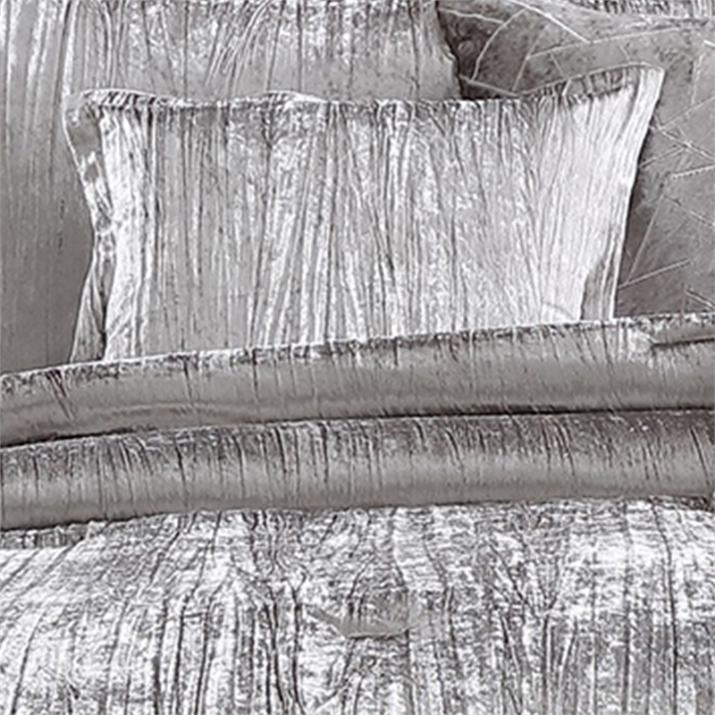 Pemberly Row 7-Piece Queen Comforter Set with Crinkle Texture in Silver