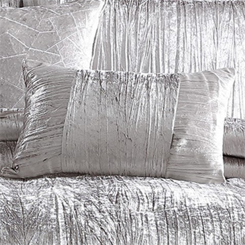 Pemberly Row 7-Piece Queen Comforter Set with Crinkle Texture in Silver