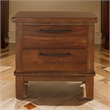 Pemberly Row 2-Drawer Nightstand with Chamfered Legs and Pulls in Brown