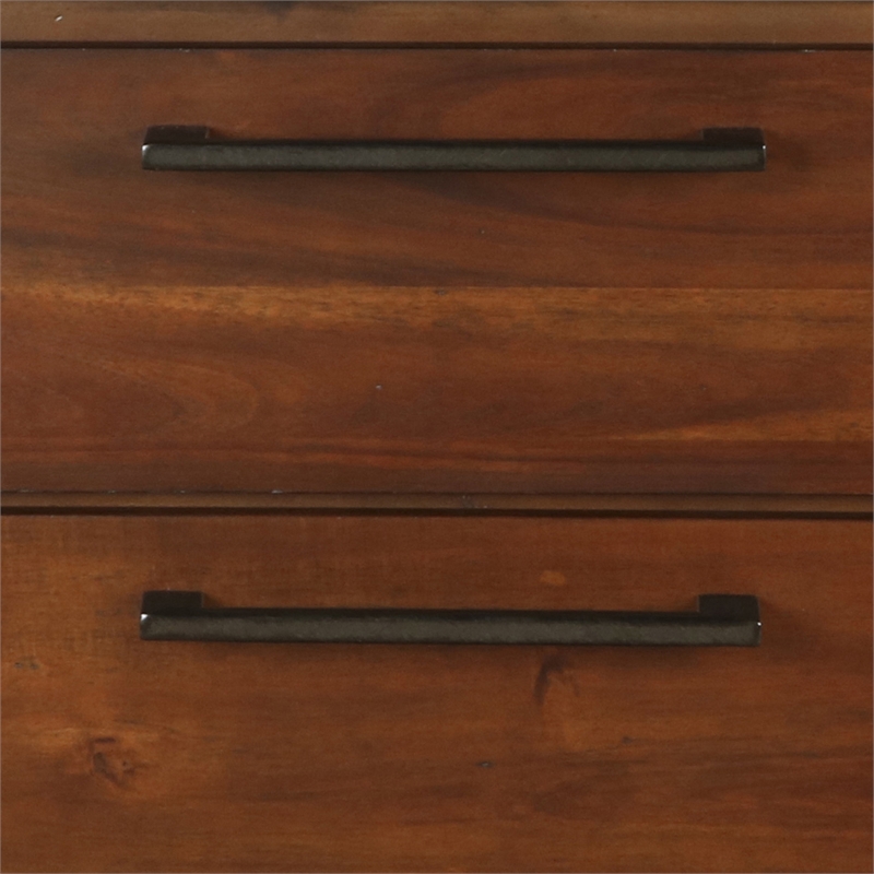 Pemberly Row 2-Drawer Nightstand with Chamfered Legs and Pulls in Brown