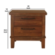 Pemberly Row 2-Drawer Nightstand with Chamfered Legs and Pulls in Brown