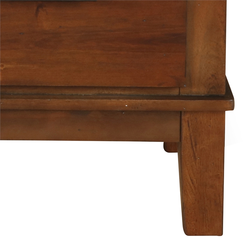 Pemberly Row 2-Drawer Nightstand with Chamfered Legs and Pulls in Brown