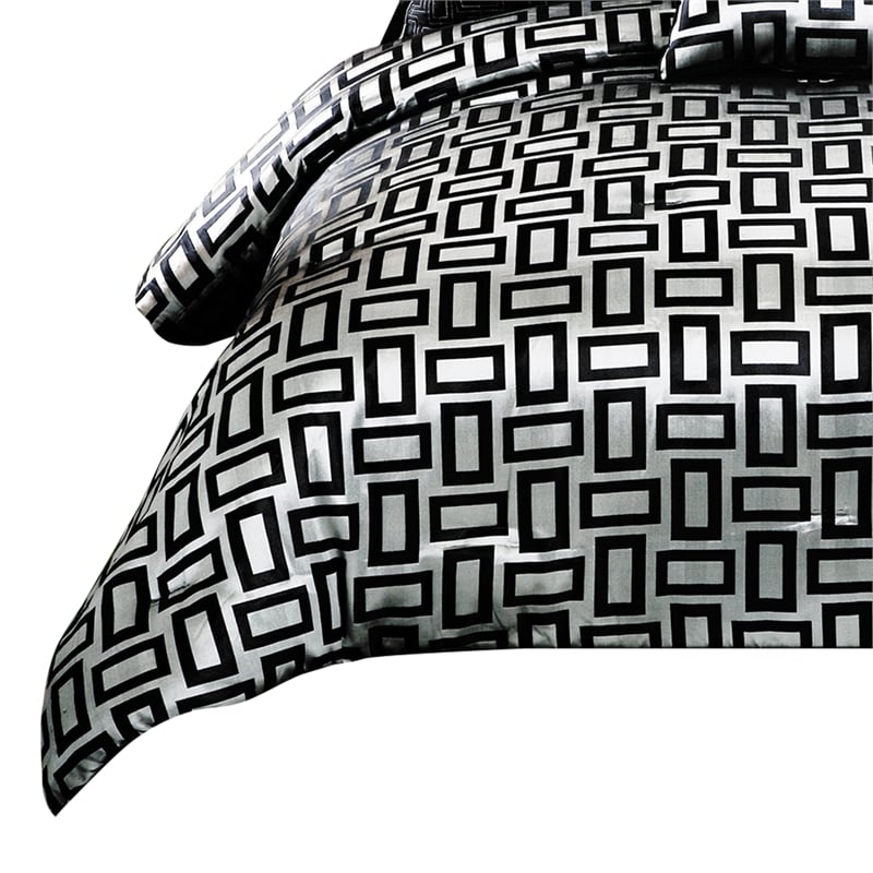 Pemberly Row 6-Piece Queen Comforter Set with Geometric in Gray & Black