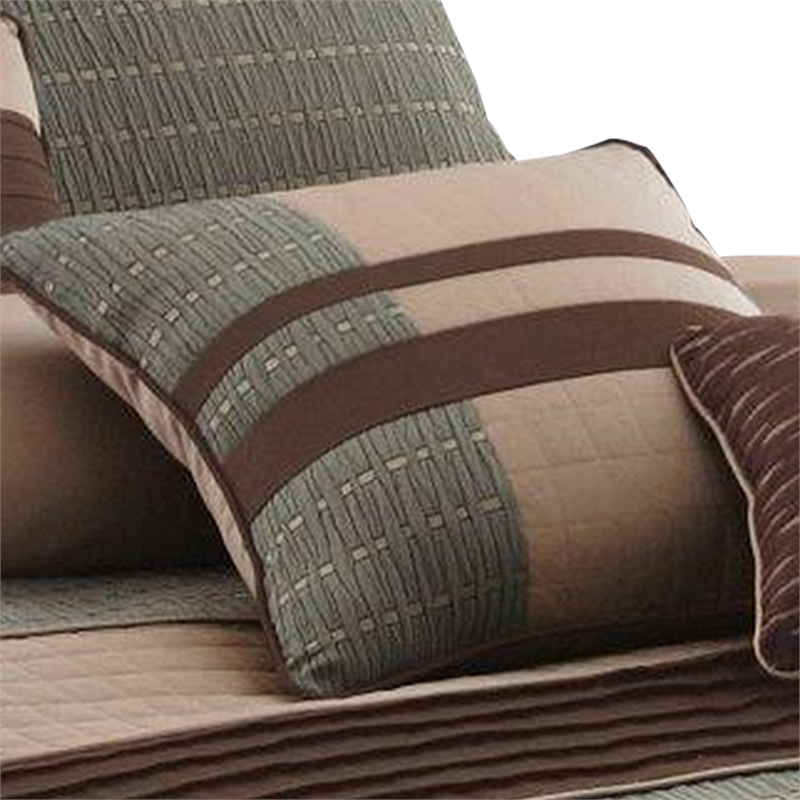 Pemberly Row 7-Piece King Comforter with Pleats & Texture in Gray & Brown