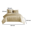Pemberly Row 3-Piece King Coverlet Set with Square Pattern in Gold