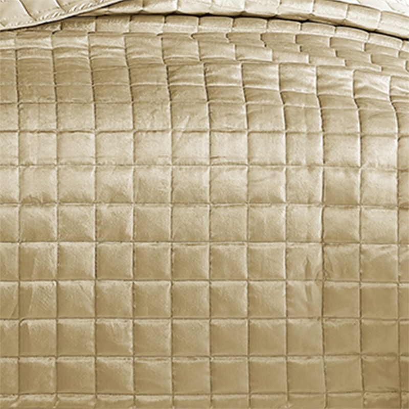 Pemberly Row 3-Piece King Coverlet Set with Square Pattern in Gold