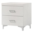 Pemberly Row 2-Drawer Nightstand with Metal Handles and Feet in White