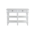 Pemberly Row Kitchen Island with Marble Top and 2 Drawers in White