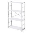 Pemberly Row Bookshelf with X-Shaped Bar and Frame in Chrome and White