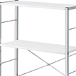 Pemberly Row Bookshelf with X-Shaped Bar and Frame in Chrome and White