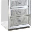 Pemberly Row 6-Drawer Mirrored Cabinet with Faux Diamond Inlays in Silver