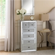 Pemberly Row 6-Drawer Mirrored Cabinet with Faux Diamond Inlays in Silver
