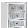Pemberly Row 6-Drawer Mirrored Cabinet with Faux Diamond Inlays in Silver