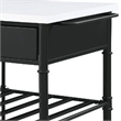 Pemberly Row Kitchen Island with Marble Top & 2 Drawers in Black and White