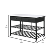 Pemberly Row Kitchen Island with Marble Top & 2 Drawers in Black and White