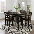 Pemberly Row Counter Height Table with Block Legs in Antique Black