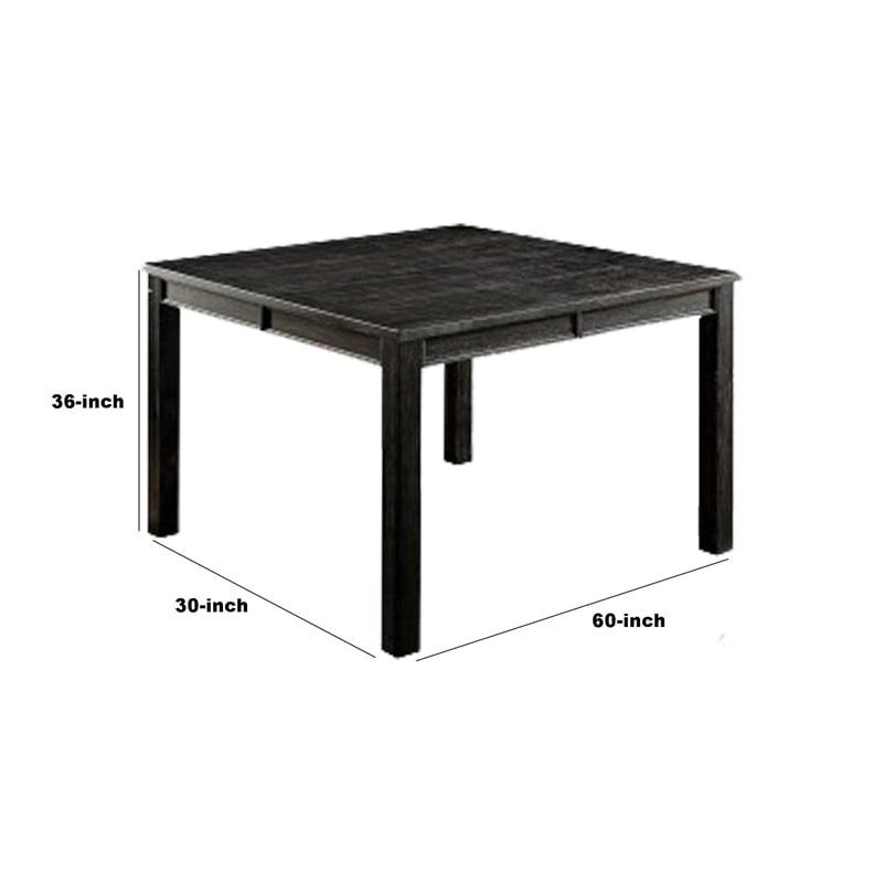 Pemberly Row Counter Height Table with Block Legs in Antique Black