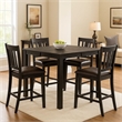 Pemberly Row Counter Height Table with Block Legs in Antique Black