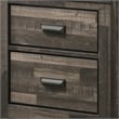 Pemberly Row Nightstand with 2 Drawers and Butcher Block Design in Brown