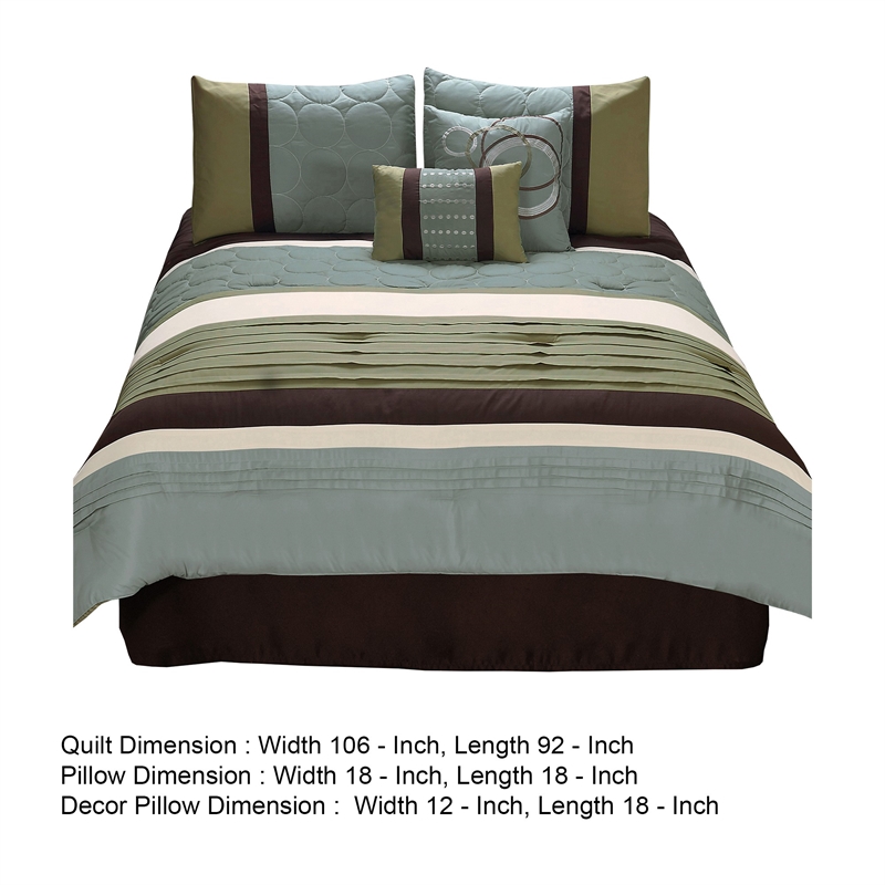 Pemberly Row 6-Piece King Comforter Set with Embroidery in Green and Blue
