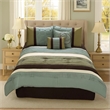 Pemberly Row 6-Piece King Comforter Set with Embroidery in Green and Blue