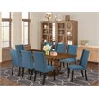 Pemberly Row 9-Piece Walnut Wood Dining Table Set with Chairs