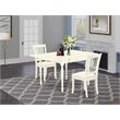 Pemberly Row 3-Piece Dining Set in Linen White with Slat Back Chairs