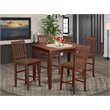 Pemberly Row 5-Piece Mahogany Pub Table Set with 4 Counter Chairs Wood