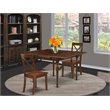 Pemberly Row 3-Piece Dining Set with Mahogany Finish and X Back Chairs
