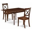 Pemberly Row 3-Piece Dining Set with Mahogany Finish and X Back Chairs