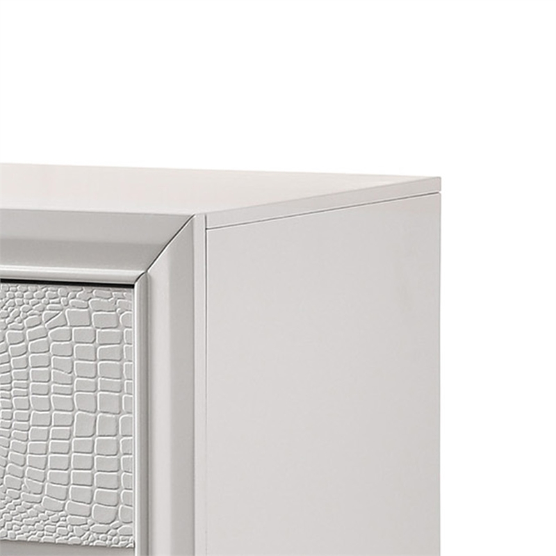 Pemberly Row Nightstand with 2 Front Drawers and Metal Knobs in White