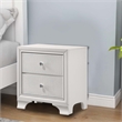 Pemberly Row Nightstand with 2 Front Drawers and Metal Knobs in White