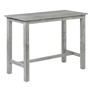 Pemberly Row Rubberwood Pub Table with Block Legs for 4 People in Gray
