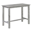 Pemberly Row Rubberwood Pub Table with Block Legs for 4 People in Gray