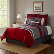 Pemberly Row 8-Piece King Comforter Set with Trellis Pattern in Red