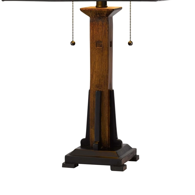 Pemberly Row 2-Bulb Table Lamp with Floral on Pedestal Base in Multicolor