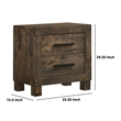 Pemberly Row Nightstand with 2 Drawers on Block Legs in Brown