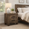 Pemberly Row Nightstand with 2 Drawers on Block Legs in Brown