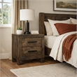 Pemberly Row Nightstand with 2 Drawers on Block Legs in Brown