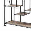 Pemberly Row 8-Tier Water Pipe Design Metal Bookshelf in Brown and Gray