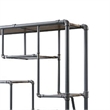 Pemberly Row 8-Tier Water Pipe Design Metal Bookshelf in Brown and Gray