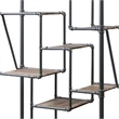 Pemberly Row 8-Tier Water Pipe Design Metal Bookshelf in Brown and Gray