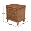 Pemberly Row 2-Drawer Nightstand with USB Charging in Bourbon Brown
