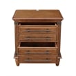 Pemberly Row 2-Drawer Nightstand with USB Charging in Bourbon Brown