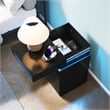 Pemberly Row Black 3-Drawer Nightstand with Charging Station and RGB LED