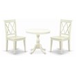 Pemberly Row 3-Piece Wood Dining Set with X-Back Chairs in Linen White