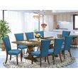 Pemberly Row 9-Piece Rectangular Dining Set in Jacobean Brown and Blue
